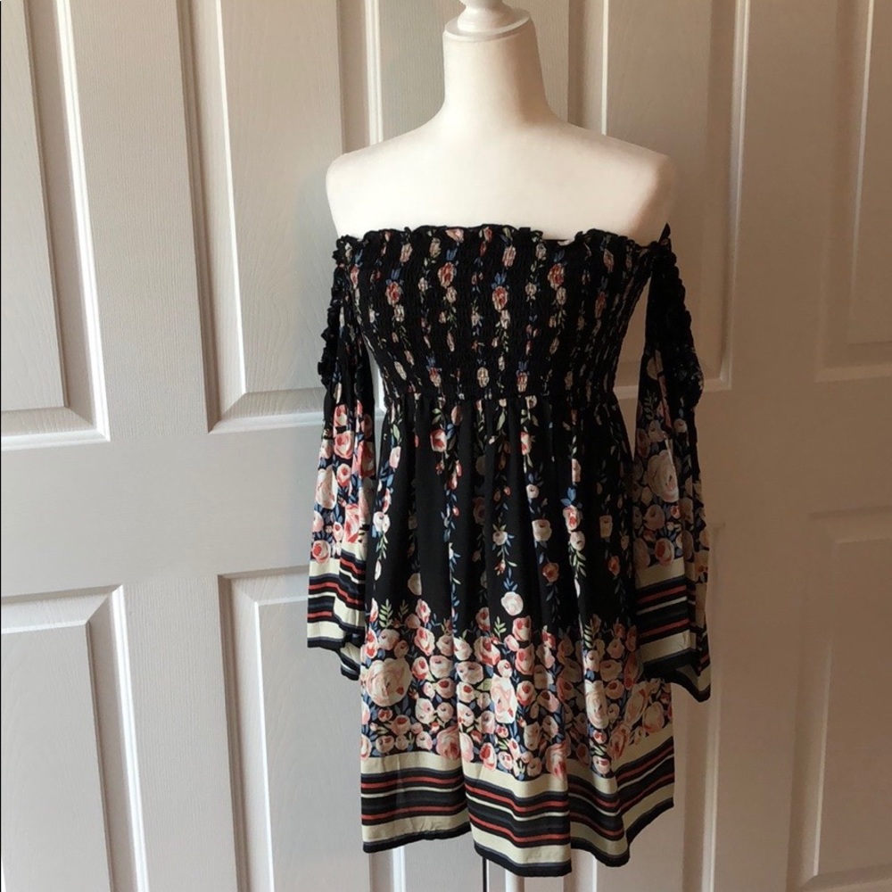 Off the shoulder, Bell Sleeves, Floral Dress